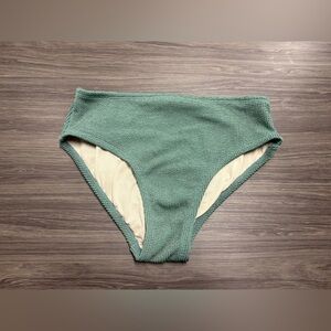 Kona Sol Textured Moss Green Bikini Bottoms Size Medium